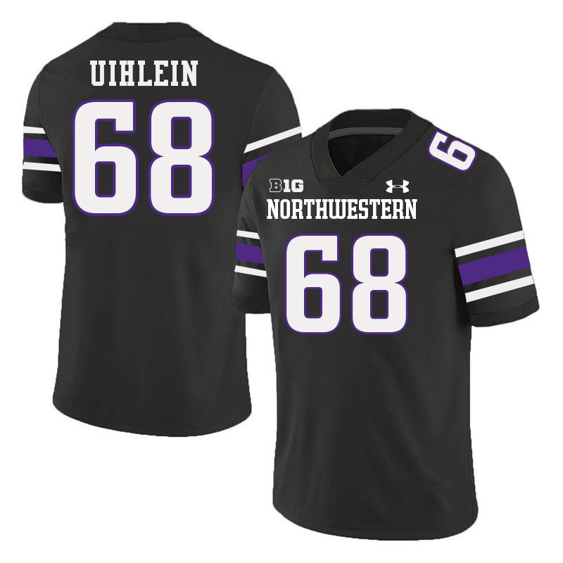 Northwestern Wildcats #68 Logan Uihlein College Football Jerseys Stitched-Black